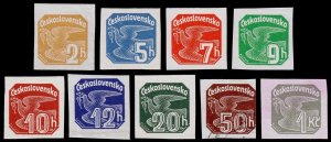 Czechoslovakia Scott P17-P25 (1937) Mint/Used H F-VF Complete Set B
