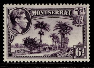 MONTSERRAT GVI SG107, 6d violet, LH MINT. Cat £25. PERF 13