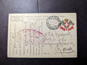 1917 Italy Postcard Cover Intendenza to Rome