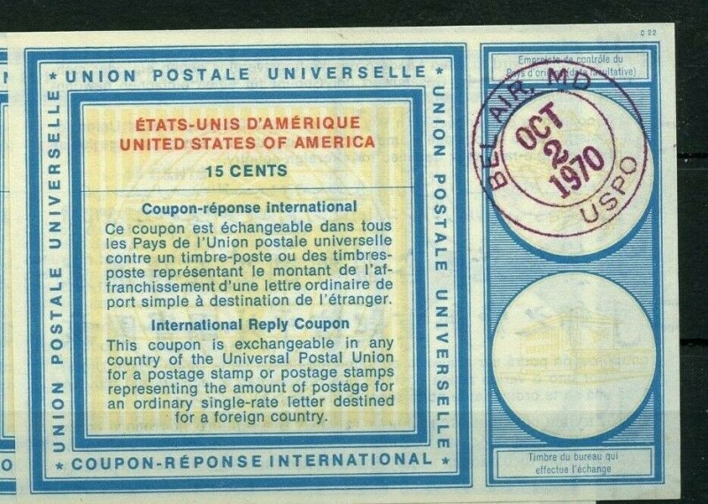 USA VIENNA Type XIX, 15 cents 1970 - International Reply Coupon IRC