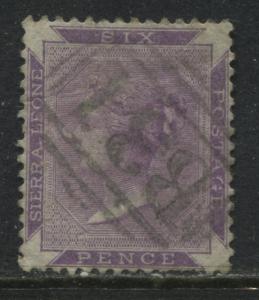 Sierra Leone QV 1874 1d bright violet used