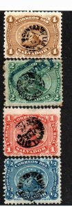 El Salvador 9-10 Mint hinged, 11 Used & 12 Mint hinged