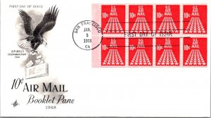 FDC 1968 SC #C73 Artcraft Cache t- San Francisco, CA - Booklet Of 8 - F71625