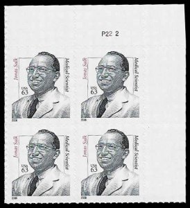 PCBstamps   US #3428 PB $2.52(4x63c)Dr. Jonas Salk, Pioneer, MNH, (PB-2)
