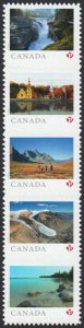 DIE CUT = RIGHT Booklet strip of 5 stamps = FAR AND WIDE MNH Canada 2019 #3157i