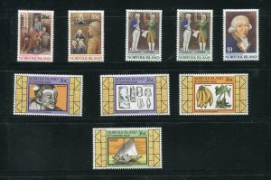 Norfolk Island 392-396, 397-400 Gov Phillip Bicentennial Stamp Sets All MNH 1986