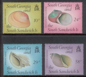 SOUTH GEORGIA  1988 Sea Shells; Scott 127-30, SG 179-82; MNH