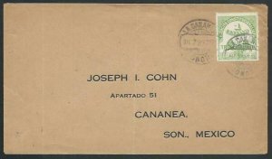 MEXICO 1913 cover ex La Cananea with imperf 1c Transitorio.................61600