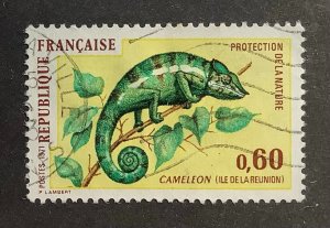 France 1971 Scott 1321 used - 0.60fr,  Nature protection, Panther Chameleon