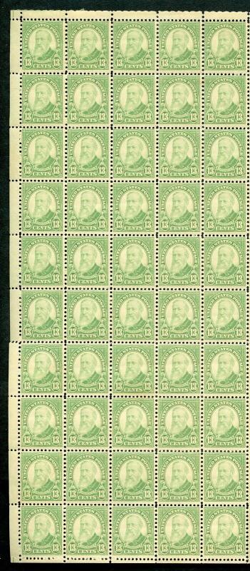 UNITED STATES 13c HARRISON  SCOTT#622  SHEET WITH SEPARTIONS   MINT NH