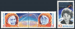 Russia 2748-2749a,2753, MNH. Mi 2782-2784. Flights of Bykovski, Tereshkova, 1963