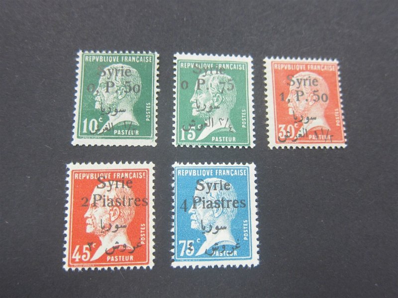 French syria 1924 Sc 160-63,165 MH