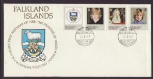 Falkland Islands 348-351 Princess Diana 1982 U/A FDC