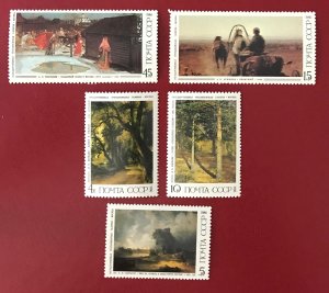 1986 Russia Sc 5466-5470 MNH Paintings in the Tretyakov Gallery CV$2.35 Lot 1796