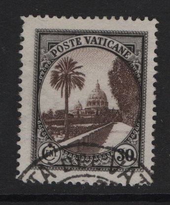 Vatican City  #24  used  1933 Vatican gardens 30c