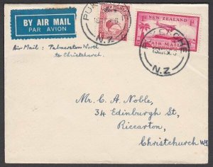 NEW ZEALAND 1936 First flight cover Palmerston North to Christchurch........T651