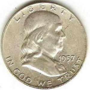 1957-D - Franklin Half Dollar - Very Fine