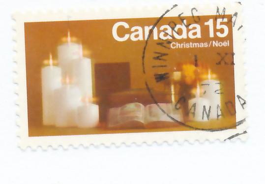 Canada 1972 Scott 609 used - 15c, Christmas, candles 