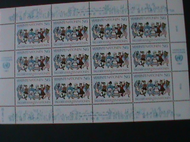 UNITED NATION-1987-SC#75- MULTINATIONAL PEOPLE IN VERIOUS OCCUPATION MNH SHEET