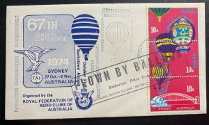 1974 Sydney Australia First Day Cover Balloon Flight 67th General Conference