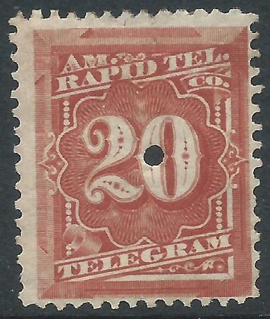U.S. - American Rapid Telegraph Co., Sc #IT6, 20c Used (1881)