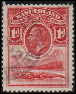 Basutoland 2 - Used - 1p George V / Crocodile (1933) (cv $1.75) +