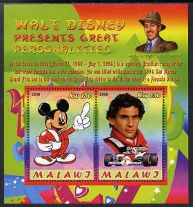 MALAWI - 2009 - Disney Personalities, Senna - Perf 2v Sheet - MNH -Private Issue