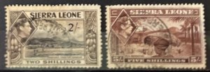 Sierra Leone #'s 182-183 Used- SCV=$16.75