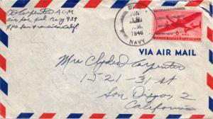 United States Fleet Post Office 6c Transport 1946 U.S., Navy [939] Orote, Gua...