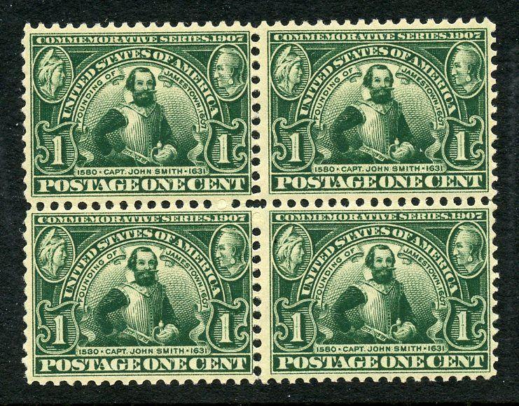 U.S. Scott 328 FVF MNH 1 Cent Jamestown Exposition Block