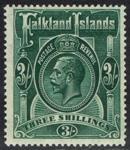 FALKLAND ISLANDS 1921 KGV 3/- WMK MULTI SCRIPT CA