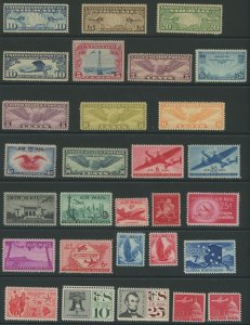 USA - 60 diff Mint/Unused Airmail Stamps incl C7, C8, C9 etc