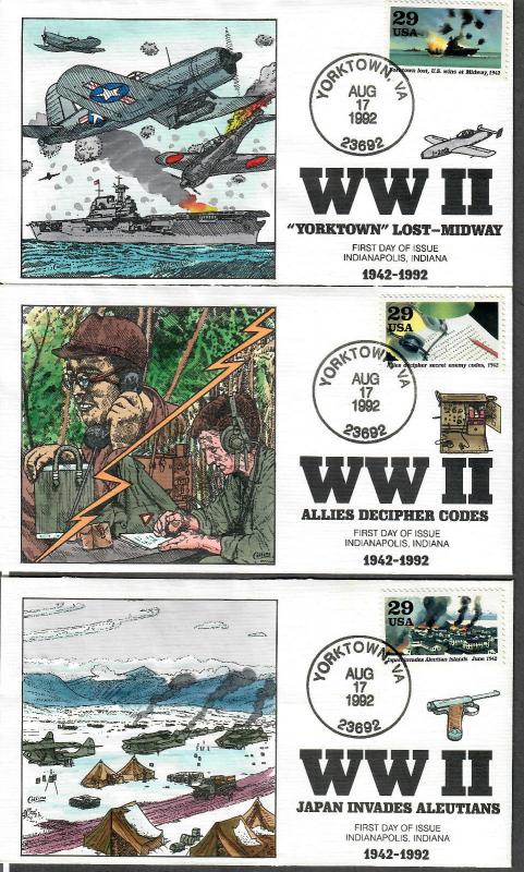 US Collins FDC SC#2697 a-j WWII 