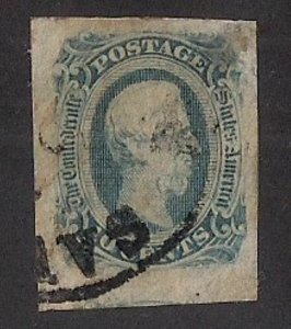 CONFEDERATE STATES of AMERICA #12 USED w CDS, nice margins, bit of next stamp VF