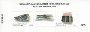 Greenland MNH 2016 Souvenir sheet of 2 Fish - Gastronomy Nordic Food Culture