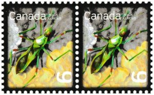 Canada 2407 Beneficial Insects Assassin Bug 6c horz pair MNH 2010