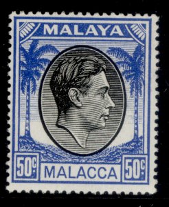MALAYSIA - Malacca GVI SG14, 50c black & blue, LH MINT.