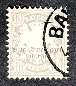 Bavaria #J9 Used FVF Wmk 95v …...............(XRA4)