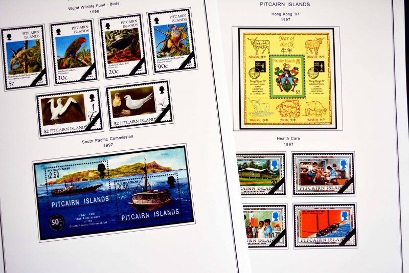 COLOR PRINTED PITCAIRN ISLANDS 1940-2010 STAMP ALBUM PAGES (118 illustr. pages)