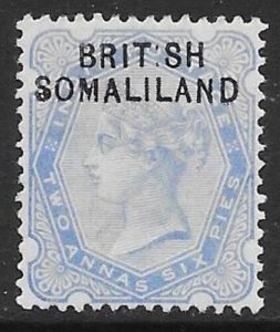 SOMALILAND SG4a 1903 2a ULTRAMARINE BRIT SH VAR MTD MINT 