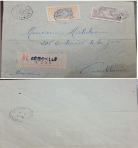 D)1928, FRENCH WEST AFRICA, TODAY IVORY COAST, LETTER SENT TO MOROCCO,