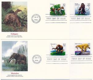 3077-3080, Set of Four Prehistoric Animals, Fleetwood