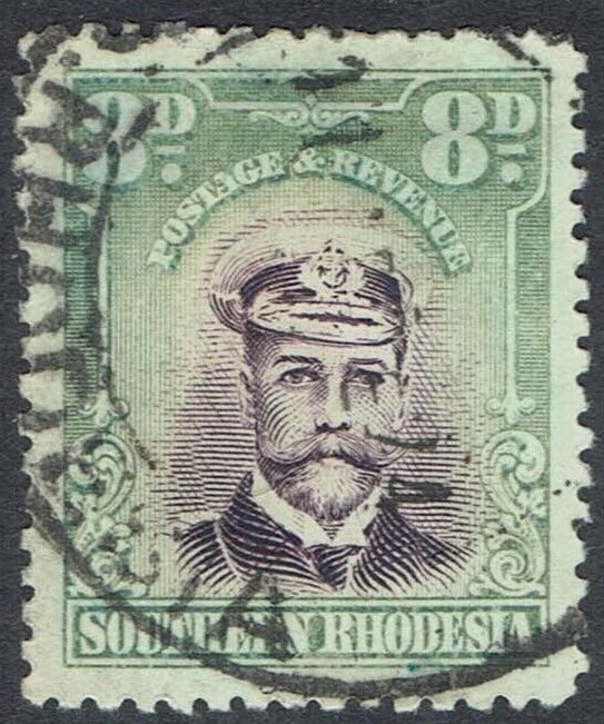 SOUTHERN RHODESIA 1924 KGV ADMIRAL 8D USED