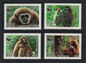 Laos WWF White-handed Gibbon 4v 2008 MNH SC#1738a-d SG#2021-2024 MI#2062-2065