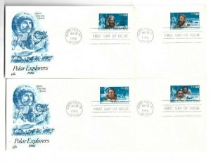 2220-23 Polar Explorers, ArtCraft, set of 4, FDCs