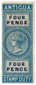 (I.B) Antigua Revenue : Duty Stamp 4d