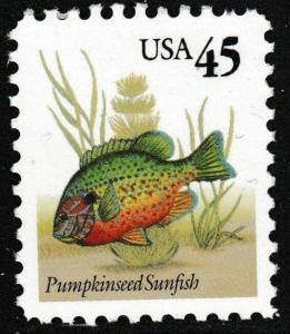 US 2481 Pumpkinseed Sunfish 45c single (1 stamp) MNH 1992