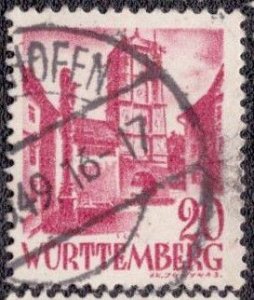 Germany -French Occupation Wurttemberg 1949 -  8n34 Used