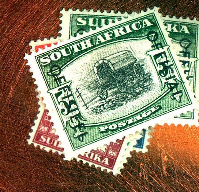 SOUTH AFRICA J40-5 O35A MINT FVF OG PAPER HR Cat $59