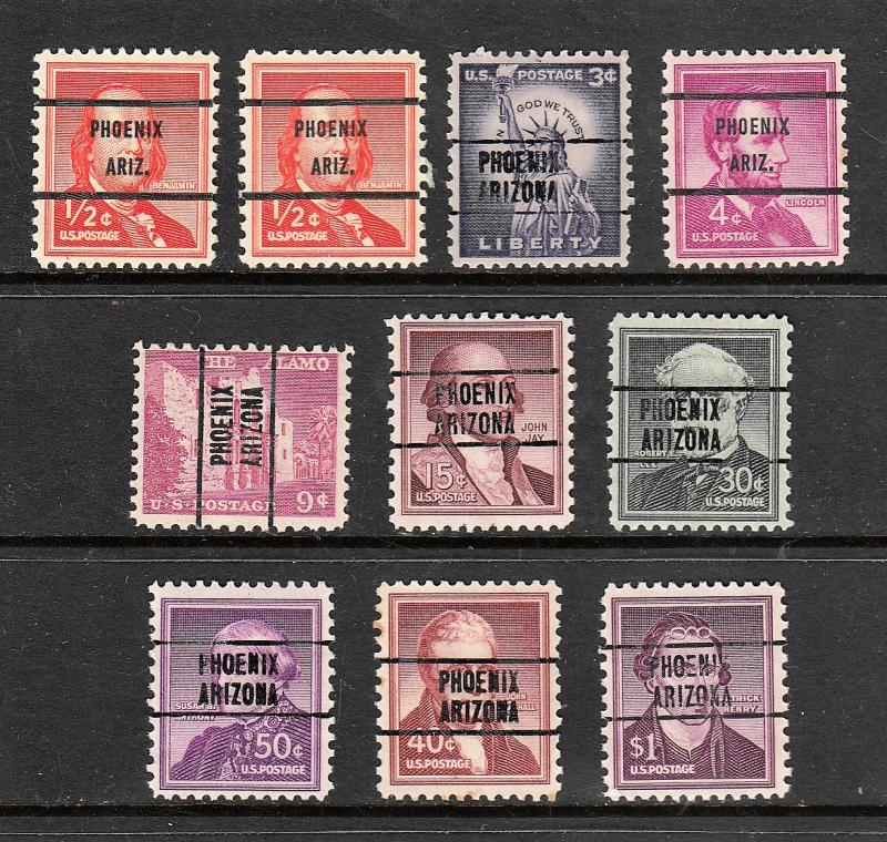 US Precancels Unused Never HInged Phoenix Arizona